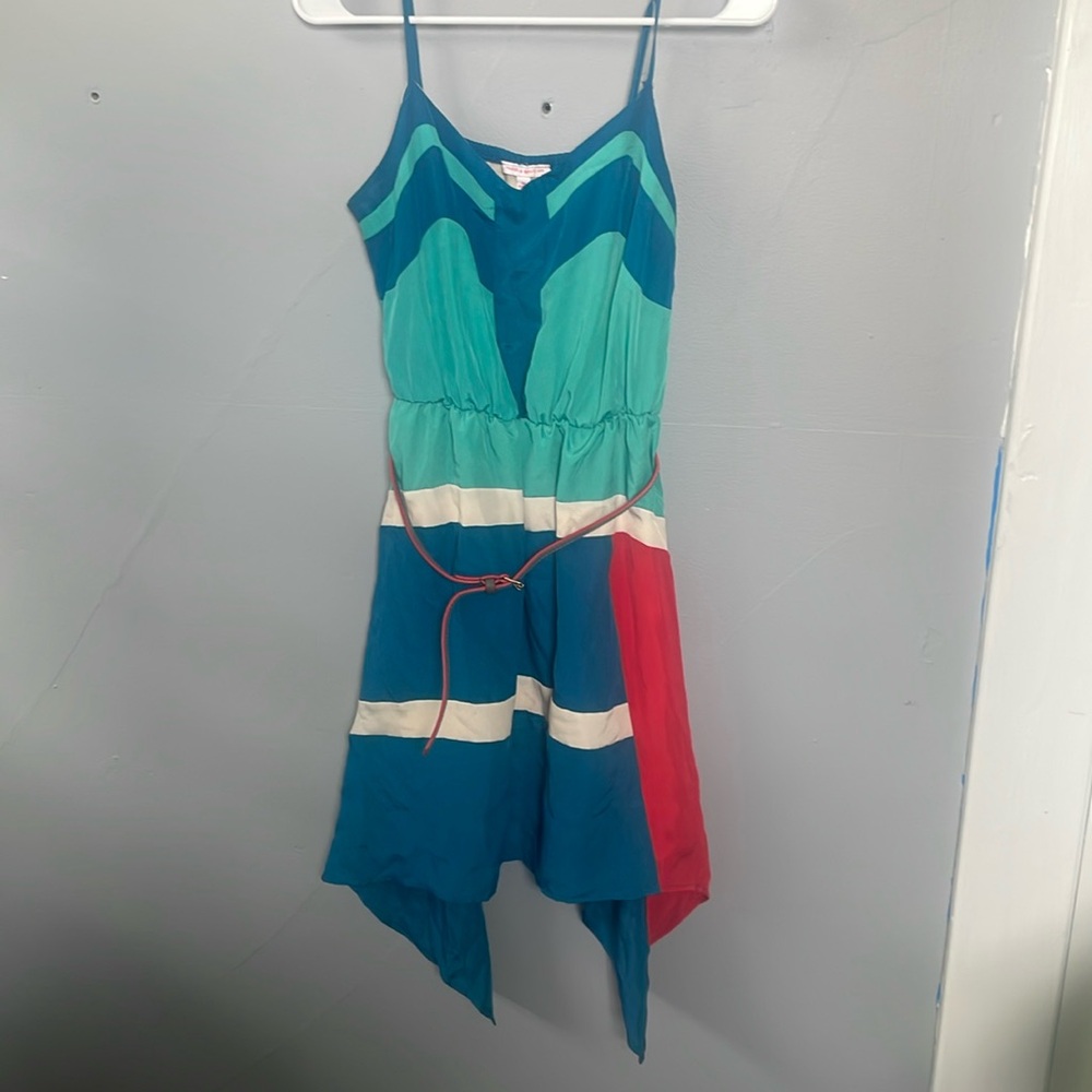 Margo & Sebastian M Asymmetrical Striped Belted Dress resort festival beach